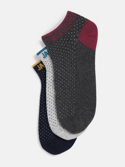 Jack & Jones - Men Printed Multi-Color Ankle Length Socks (Pack of 3)
