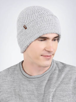Bharatasya - Rabbit Fur Grey Beanie