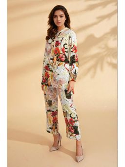 Dora Dori - Multi-Color Viscose Rayon Mandarin Neck Tunic with Pant (Set of 2)