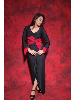 CLASYY - Multi-Color Polyester Solid Full Sleeves Round Neck Dress