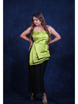 CLASYY - Multi-Color Polyester Solid Sleeveless Strapless Dress