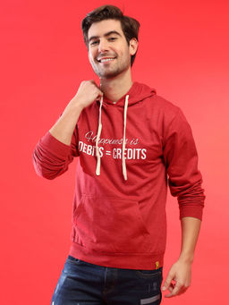 Campus Sutra - Men Printed Full Sleeve Stylish Casual Hooded Sweatshirts