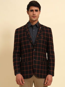 Cantabil - Men Black Checks Smart Fit Blazer