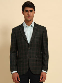 Cantabil - Men Green Checks Smart Fit Blazer