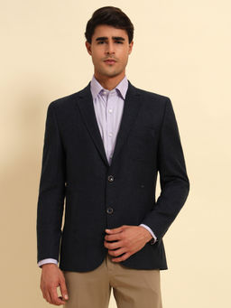 Cantabil - Men Navy Blue Solid Smart Fit Blazer