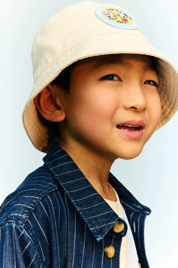 H&M - Girls White Motif-Detail Bucket Hat