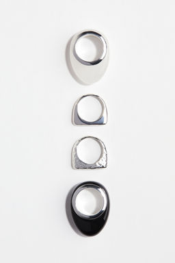 H&M - Women Black 4-Pack Rings