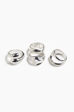H&M - Women Silver 4-Pack Rings