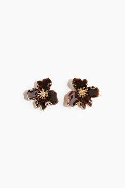 H&M - Women Brown Flower-Shaped Earrings