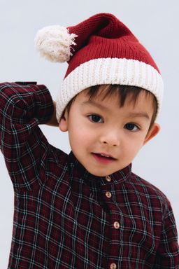 H&M - Boys Red Fine-Knit Cotton Santa Hat