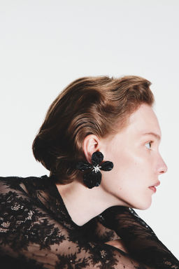 H&M - Women Black Flower Earrings