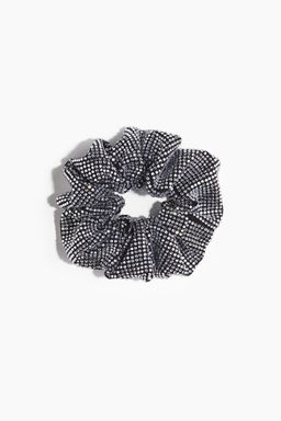 H&M - Women Black Rhinestone-Embellished Scrunchie
