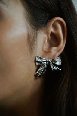 H&M - Women Silver Bow-Shaped Earrings
