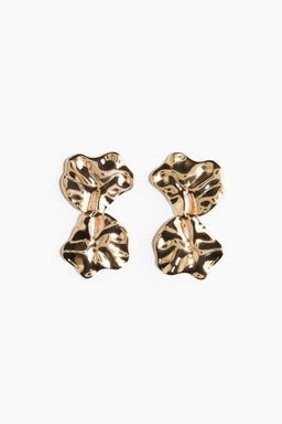 H&M - Women Gold Hammered Pendant Earrings