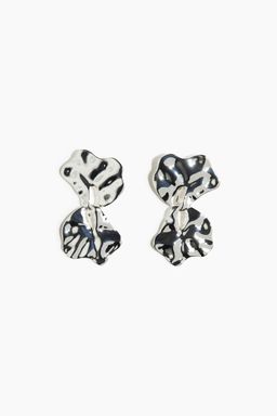 H&M - Women Silver Hammered Pendant Earrings