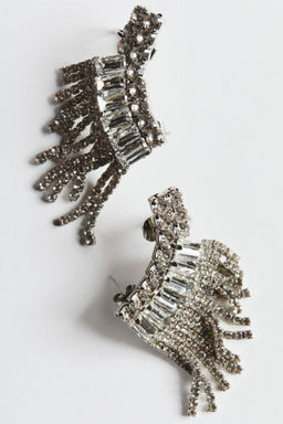 H&M - Women Silver Wing-Shaped Rhinestone Earrings