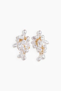 H&M - Women White Cluster Earrings