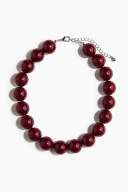 H&M - Women Red Chunky Beaded Necklace