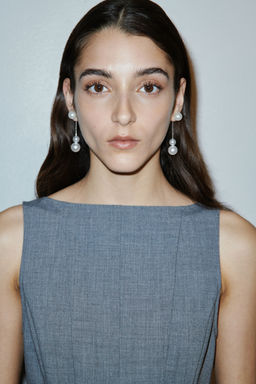 H&M - Women White Pendant Bead Earrings