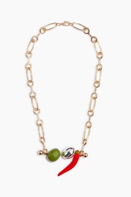 H&M - Women Gold Barbell-Pendant Necklace