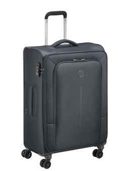 Delsey - Caracas Polyester 78 Cm 4 Wheels Black Large Soft Body Suitcase (L)