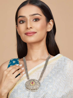 Fabindia - Women Multi Metal Pink Stone Necklace