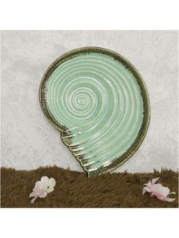 Amalfiee Ceramics - Exclusive Peppermint Serving Shell Platter Set Of 2