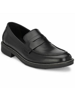 CARLO ROMANO - Burnish Leather Black Slip On Moccasins