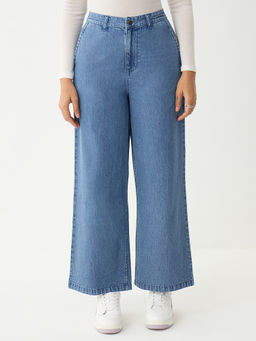 Femmella - Acid Blue Denim Straight Jeans