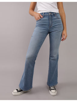 American Eagle - Blue Next Level Super High-Waisted Flared Jeans