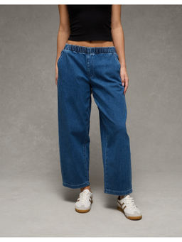 American Eagle - Blue Dreamy Drape Stretch Low-Rise Pull-On Baggy Jeans