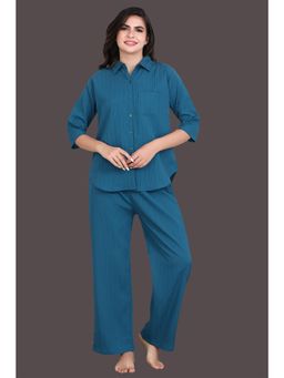 Velure - Casual Blue Stripes Co-Ord (Set of 2)