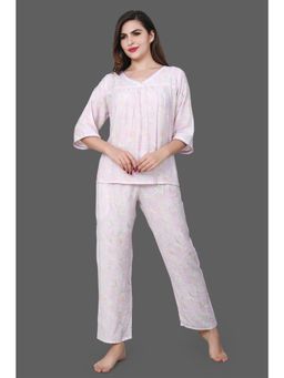 Velure - Pink Floral Frock-Style Night Suit (Set of 2)