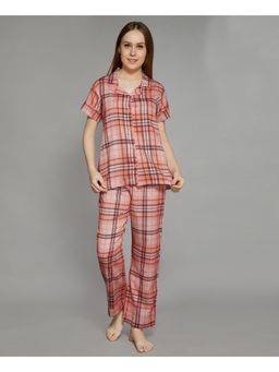 Velure - Orange Stripes Cotton Night Suit (Set of 2)