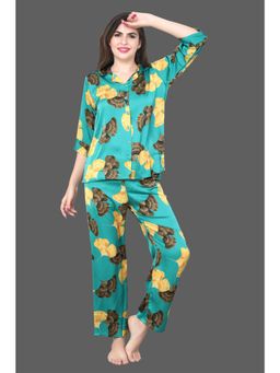 Velure - Bold Abstract Floral Satin Night Suit (Set of 2)