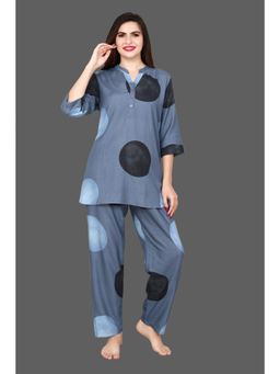 Velure - Dazzling Polka Dot Print Kurti Style Night Suit (Set of 2)