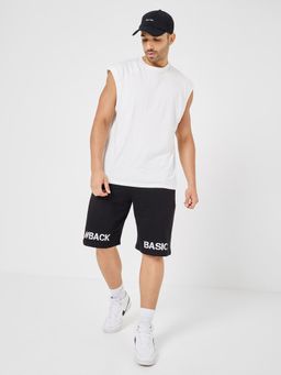 Styli - Back To Basic Slogan Oversized Shorts