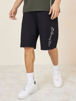 Styli - Slogan Print Oversized Shorts