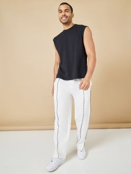 Styli - Relaxed Fit Open Hem Trackpant with Contrast Stitch