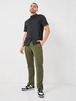 Styli - 4-Way Stretch Pintuck and Slit Detail Knit Trousers