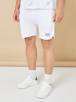 Styli - Pure Cotton Terry Tennis Regular Shorts with Patch Detail