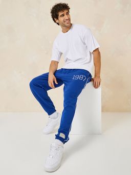 Styli - Relaxed Fit Terry Joggers with Side cord and Embroidery Detail
