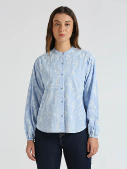 Pepe Jeans - Blue Floral Print Full Sleeve Shirt