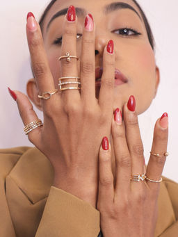 Pipa Bella by Nykaa Fashion - Gold Contemporary Rings Set of 8