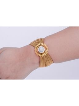 KIORAH - Women Sunflower and White Diamond Mesh Bracelet