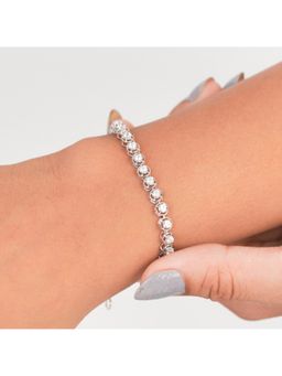 KIORAH - Women 925 Silver Tennis Sparkling Round Stones Bracelet