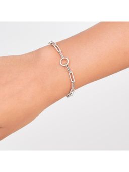 KIORAH - Women 925 Sterling Silver White Diamond Paper Bracelet