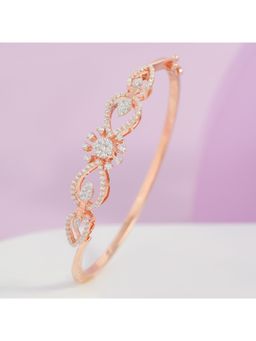 KIORAH - Women 925 Sterling Silver Rose Gold Plated Floral Bracelet