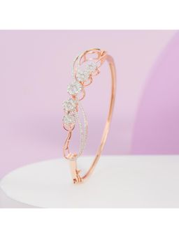 KIORAH - Women 925 Sterling Silver Rose Gold Plated Diamond Bracelet