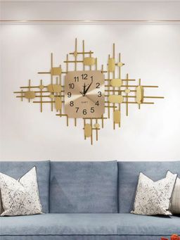 The Art House - CL10 89.916 x 55.118 cm Gold Square Metal Wall Clock